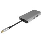PNI 10az1-ben USB-C adapter/HUB - HDMI, VGA, 3 x USB 3.0, SD / TF, RJ45, audio 3.5, USB-C PD (PNI-MP10)