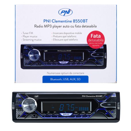 PNI Mp3-as Bluetooth autórádió, levehető előlappal (PNI-MP3-8550)
