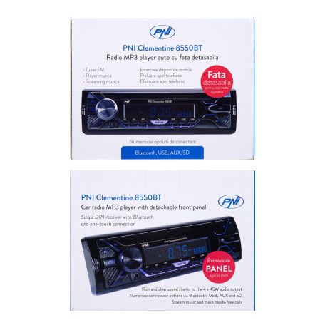PNI Mp3-as Bluetooth autórádió, levehető előlappal (PNI-MP3-8550)