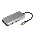 PNI 9az1-ben USB-C adapter/HUB - HDMI, 4 x USB 3.0, SD / TF, RJ45, USB-C PD (PNI-MP90)