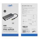 PNI 9az1-ben USB-C adapter/HUB - HDMI, 4 x USB 3.0, SD / TF, RJ45, USB-C PD (PNI-MP90)