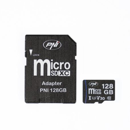 PNI MicroSDXC 128GB memóriakártya, Class10, V30, + adapter (PNI-MSD128 GB)