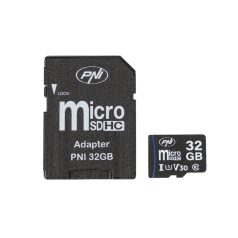   PNI MicroSDXC 32GB memóriakártya, Class10, V30, + adapter (PNI-MSD32 GB)