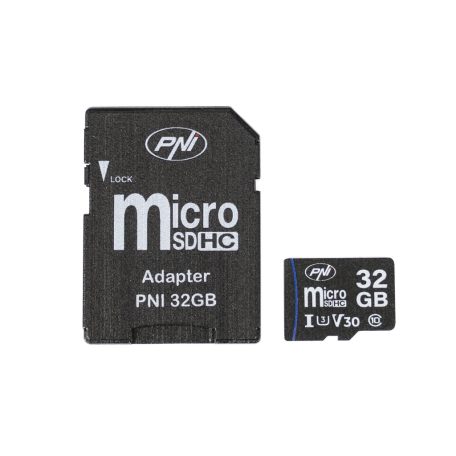 PNI MicroSDXC 32GB memóriakártya, Class10, V30, + adapter (PNI-MSD32 GB)