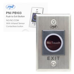   PNI Fém fali süllyesztett nyitógomb, kilépőgomb, NO/NC/COM (PNI-PB103)