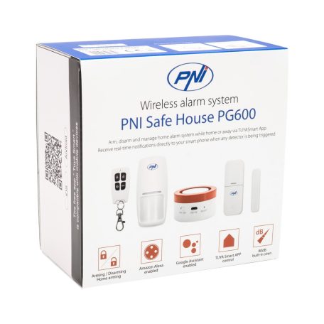 PNI Mini vezeték nélküli WiFi-s riasztórendszer, 2 érzékelővel, szirénával (PNI-PG600)