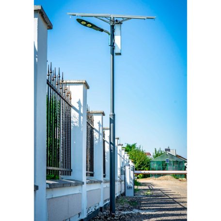 PNI Napelemes 60W-os LED-es utcai lámpatest, kandeláber, 6m-es oszloppal kompletten (PNI-PS-50W)