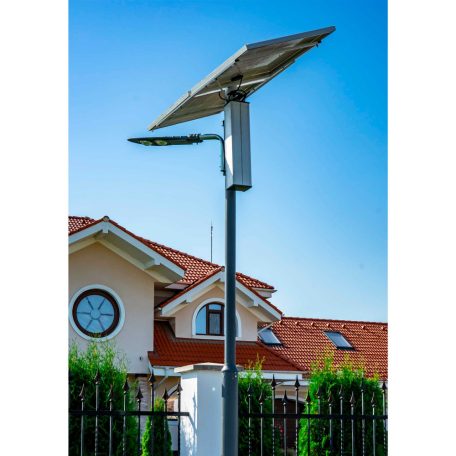 PNI Napelemes 60W-os LED-es utcai lámpatest, kandeláber, 6m-es oszloppal kompletten (PNI-PS-50W)