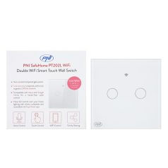   PNI WiFi-s, érintős villanykapcsoló, 2-es, nullkábel nélküli csatlkozás (PNI-PT202L)