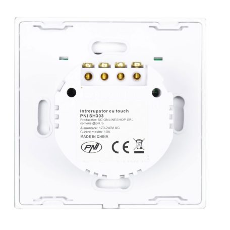 PNI WiFi-s, érintős villanykapcsoló, 3-as, nullkábel nélküli csatlkozás (PNI-PT303L)