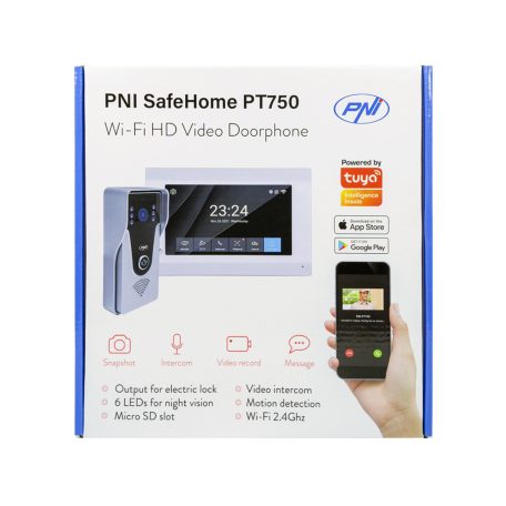 PNI Vezetékes +WiFi-s videó kaputelefon érintős monitorral (PNI-PT750)