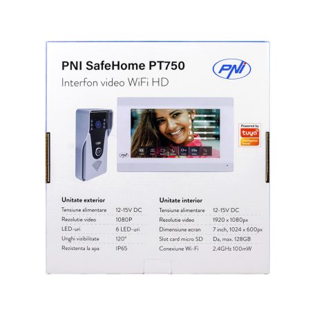 PNI Vezetékes +WiFi-s videó kaputelefon érintős monitorral (PNI-PT750)