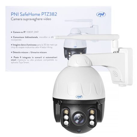 PNI 2.0Mp-es, FullHd, mini, IP robotkamera WiFi-vel, microSd foglalattal fém házban (PNI-PTZ382)