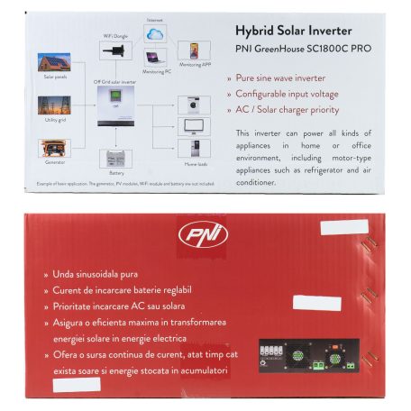 PNI Szigetüzemű Inverter, 3KW 24V 60A MPPT, 2023-as modell (PNI-SC1800PRO)