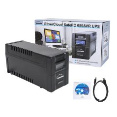   SilverCloud Szünetmentes tápegység LCD kijelzővel 650VA/390W (PNI-SCPC600VA)
