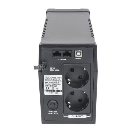 SilverCloud Szünetmentes tápegység LCD kijelzővel 650VA/390W (PNI-SCPC600VA)