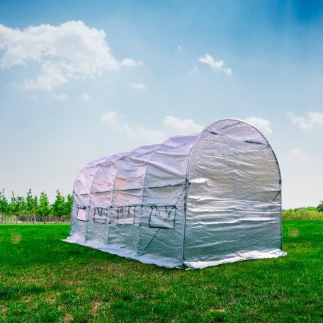 PNI Fóliaház acél szerkezettel, 457x210x210 cm, lehajtható szúnyoghálós ablakokkal (PNI-SG500)