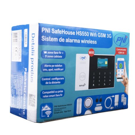 PNI WIFI/GSM riasztórendszer, 2 érzékelővel, szirénával, Rfid kulccsal (PNI-SHS550)