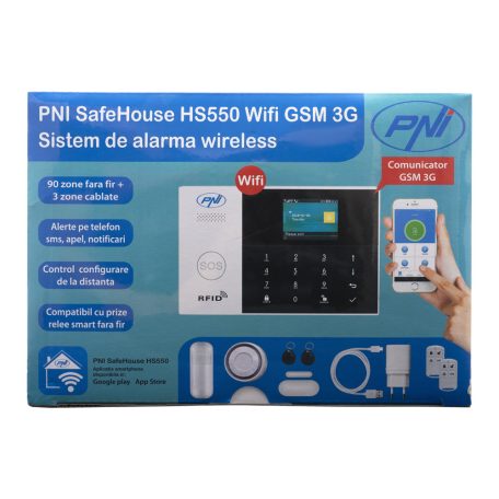 PNI WIFI/GSM riasztórendszer, 2 érzékelővel, szirénával, Rfid kulccsal (PNI-SHS550)