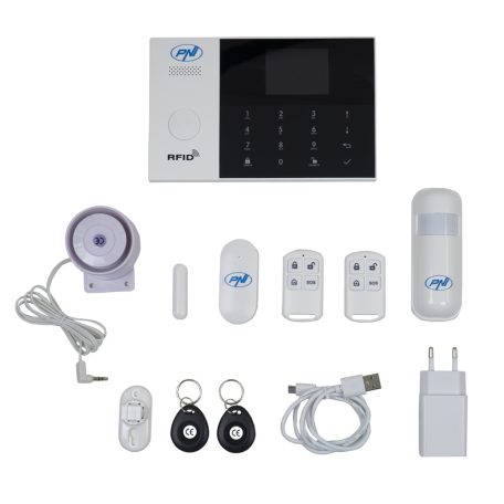 PNI WIFI/GSM riasztórendszer, 2 érzékelővel, szirénával, Rfid kulccsal (PNI-SHS550)