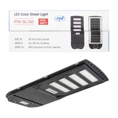   PNI 300W-os napelemes fém LED lámpatest mozgásérzékelővel (PNI-SL130)