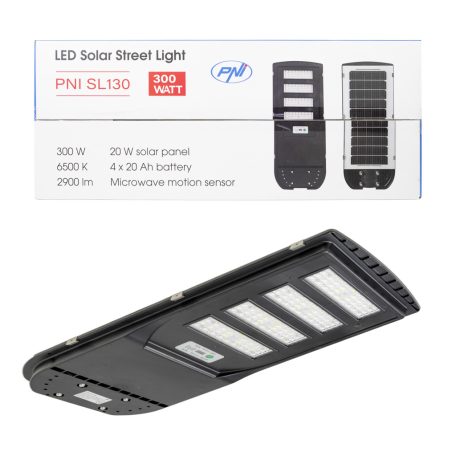 PNI 300W-os napelemes fém LED lámpatest mozgásérzékelővel (PNI-SL130)
