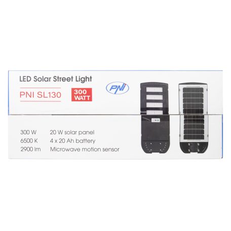 PNI 300W-os napelemes fém LED lámpatest mozgásérzékelővel (PNI-SL130)