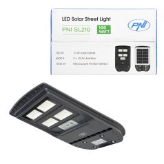   PNI 100W-os napelemes fém LED lámpatest mozgásérzékelővel (PNI-SL210)