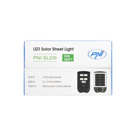 PNI 100W-os napelemes fém LED lámpatest mozgásérzékelővel (PNI-SL210)