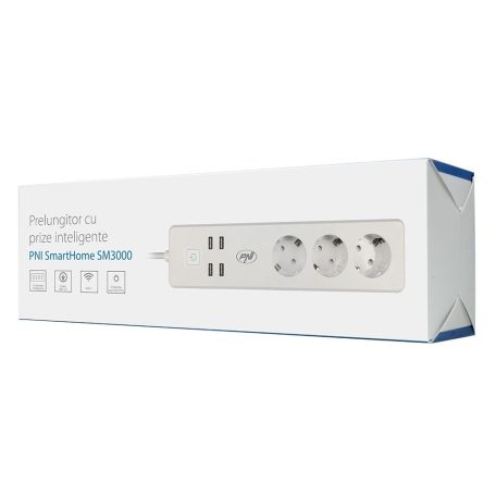 PNI WiFi-s okos 3-as elosztó konnektor 4db USB-vel (PNI-SPS150)