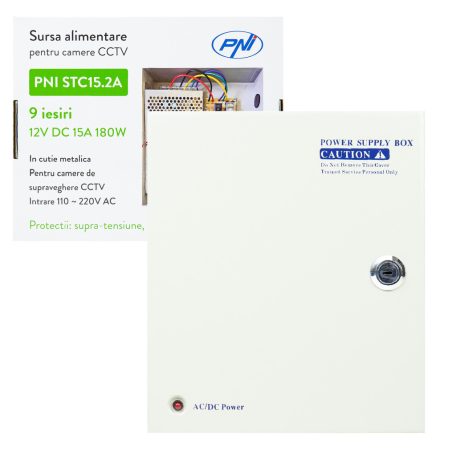 PNI Szekrényes tápegység 12V DC 15A (PNI-STC15-2A)