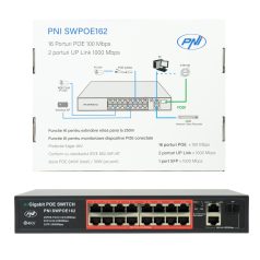   PNI 16 csatornás POE switch kapcsolható AI funkciók kiterjesztése (PNI-SWPOE162)