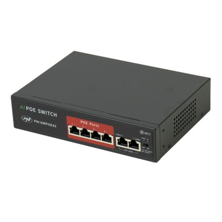PNI 4 csatornás POE switch kapcsolható AI funkciók kiterjesztése (PNI-SWPOE42)