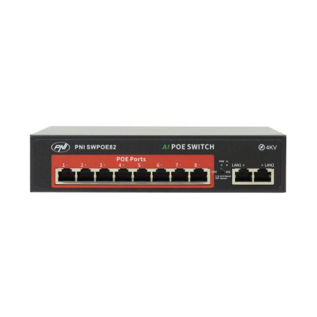 PNI 8 csatornás POE switch kapcsolható AI funkciók kiterjesztése (PNI-SWPOE82)