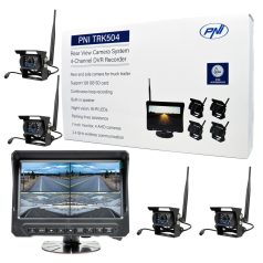   PNI Vezeték nélküli videómegfigyelő készlet LCD monitorral és 4 kamerával teherautókhoz (PNI-TRK504)