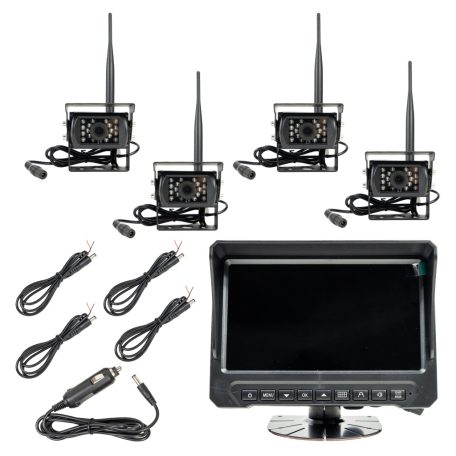 PNI Vezeték nélküli videómegfigyelő készlet LCD monitorral és 4 kamerával teherautókhoz (PNI-TRK504)