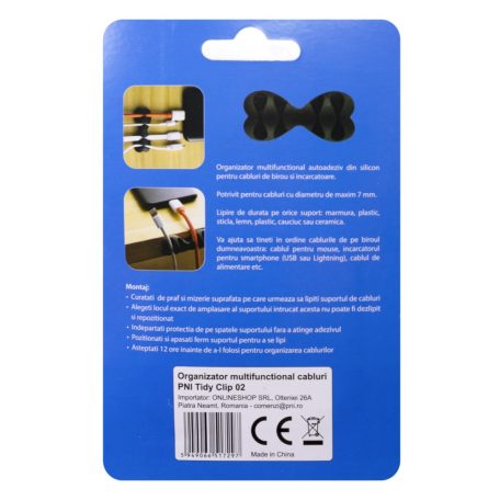 PNI Szilikon kábelrendező gumi, öntapadós felülettel (PNI-TYCLIP-02)