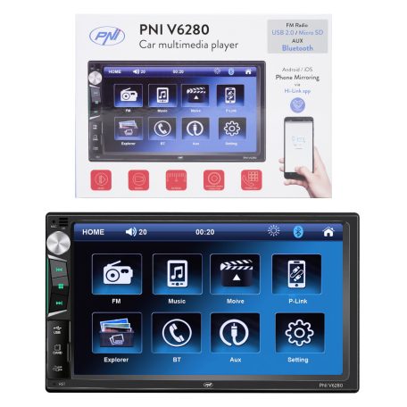 PNI 2 dines, érintő kijelzős Mp5 Bluetooth lejátszó (PNI-V6280)