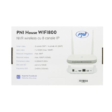 PNI WiFi-s Ip rögzítő, NVR, max. 8db 5.0Mp-es kamerához (PNI-WIFI800)