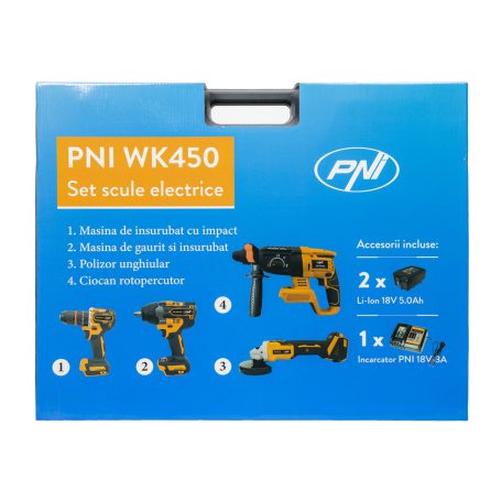PNI Elektromos szerszámkészlet akkuval, kofferrel (PNI-WK450)