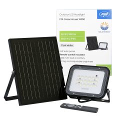   PNI Hordozható 50W-os, napelemes, távirányítható, akkumulátoros LED reflektor (PNI-WS500)