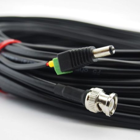 Szerelt profi koax kábel (RG59)+táp 50m (SZKABELDC50)